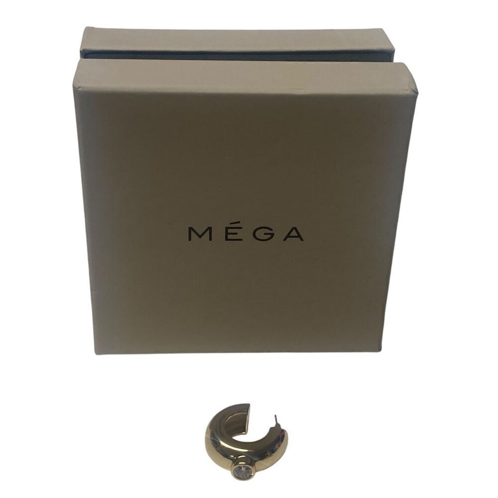 MEGA Large Cz Donut Earring in 14k‎ Yellow Gold Plated ONE EARRINGS ONLY